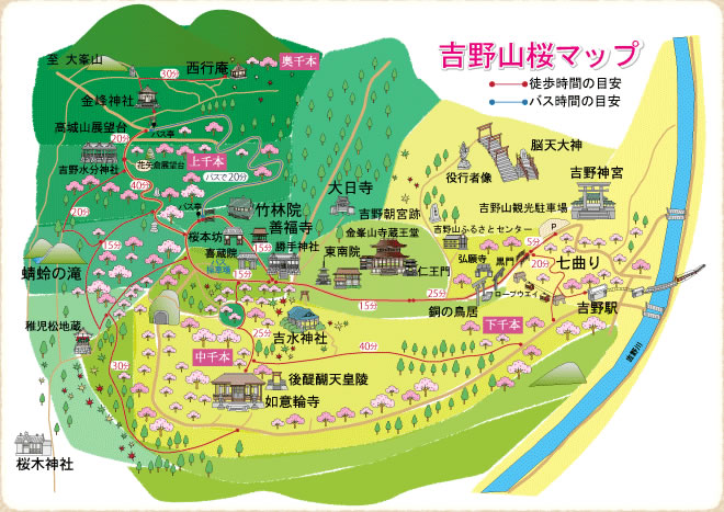 吉野山桜マップ